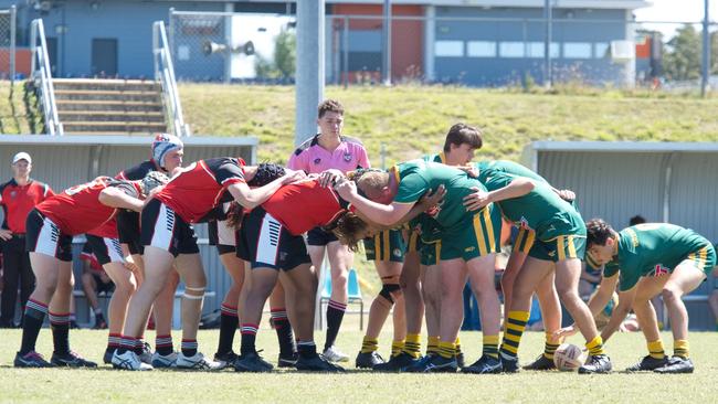 Ignatius Park College and Kirwan State High School teams take on St Brendanâ€™s College Yeppoon teams in Queensland state rugby league semi finals at Mackay on Wednesday, August 24, 2022.