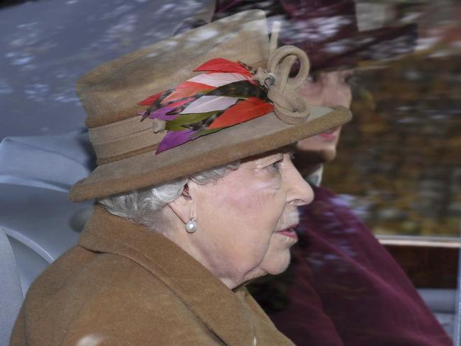 Amid the turmoil, Queen Elizabeth attended church on her estate at Sandringham on Sunday. Picture: AP