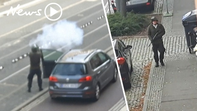 Gunman filmed opening fire in horrific attack near German synagogue