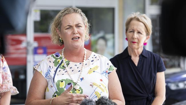 President of the Queensland Teachers' Union Cresta Richardson with Education and Youth Justice Minister Di Farmer - Picture: Richard Walker