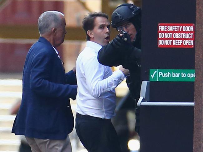 The moment Stefan Balafoutis escaped the Lindt Cafe.