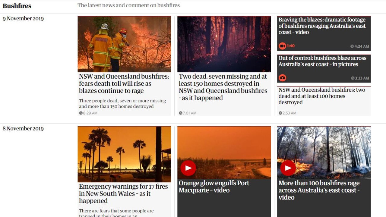 The Guardian has provided significant coverage of the NSW and QLD fires.