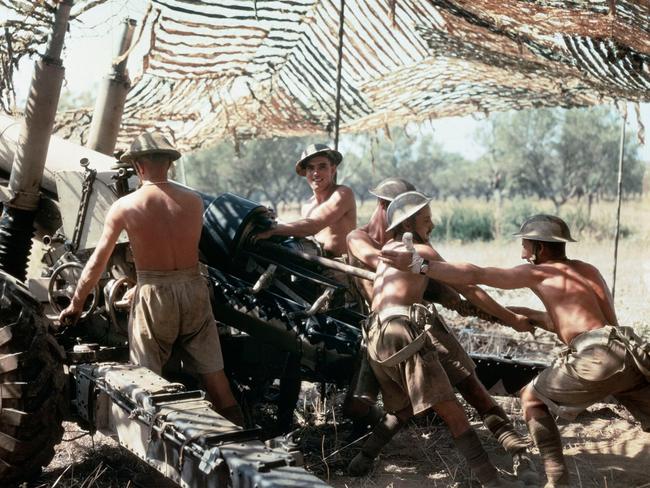 Second World War photos in colour — A 5.5-inch gun crew from 75th (Shropshire Yeomanry) Medium Regiment, Royal Artillery, in action in Italy, September 1943. Picture: Imperial War Museum