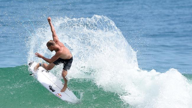 Mick Fanning surfs at Snapper Rocks on January 30. Photo by Matt Roberts/Getty Images