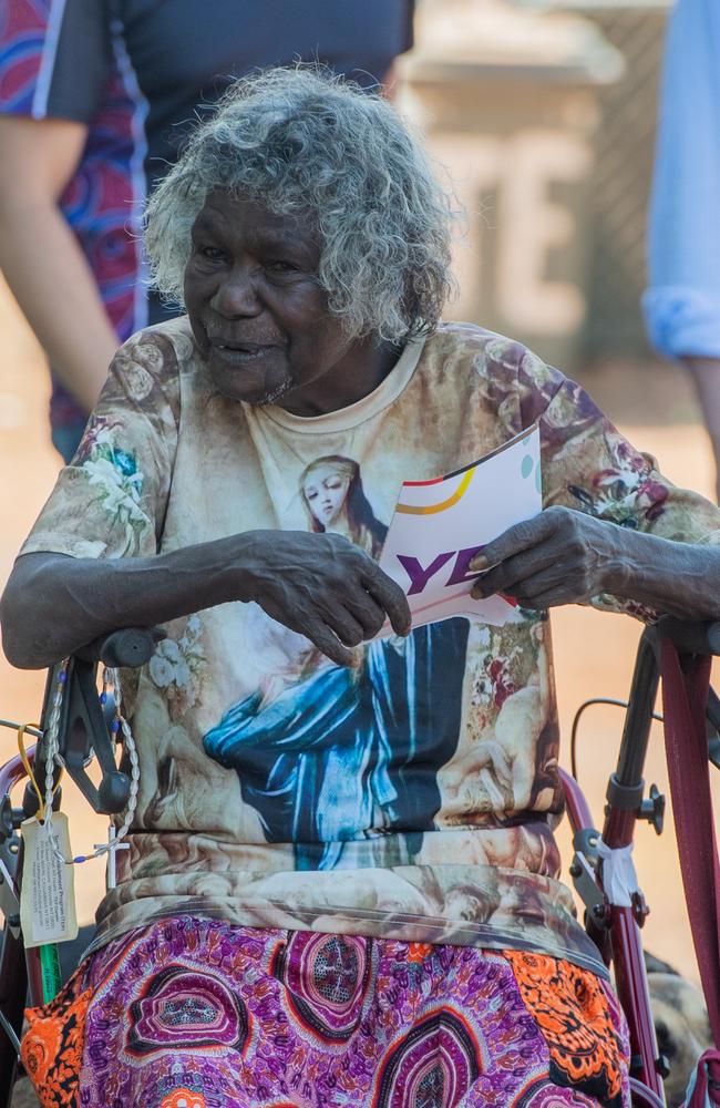 More early voters at the Wurrumiyanga polling station on the Tiwi Islands. Picture: Pema Tamang Pakhrin