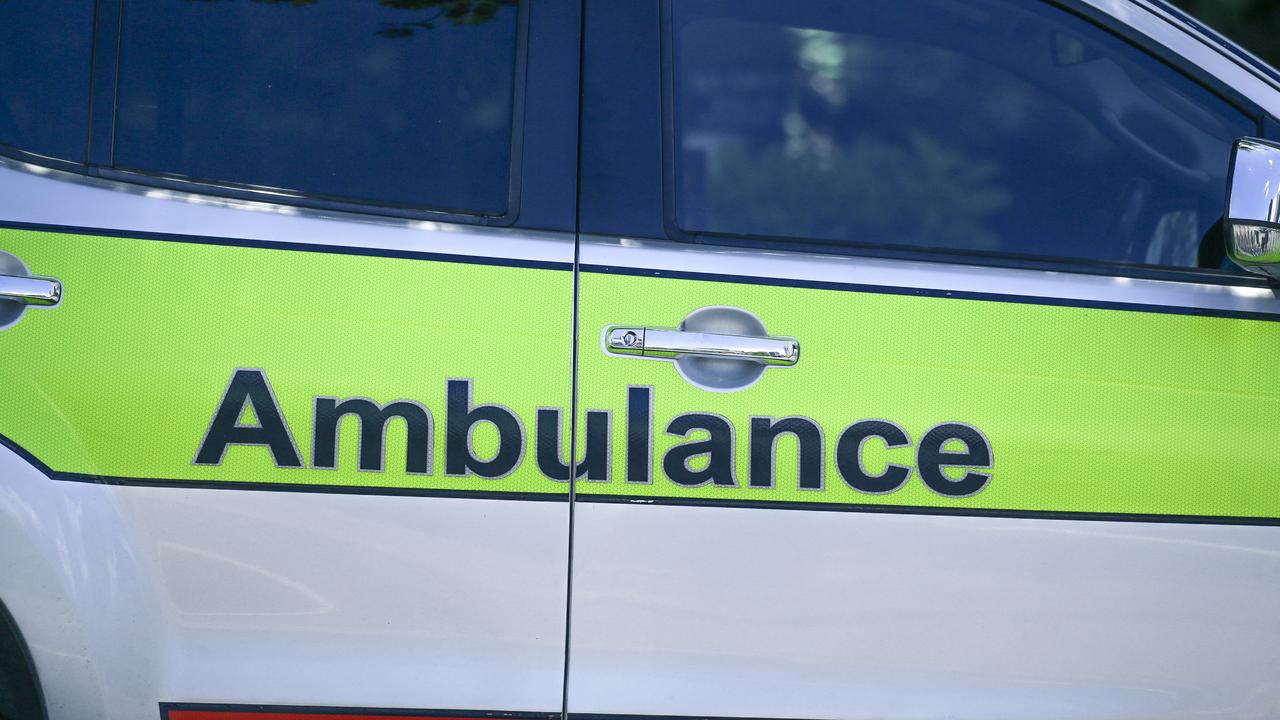 A teenage boy was taken by ambulance to hospital following a motorcycle crash. Picture: NewsWire / Glenn Campbell