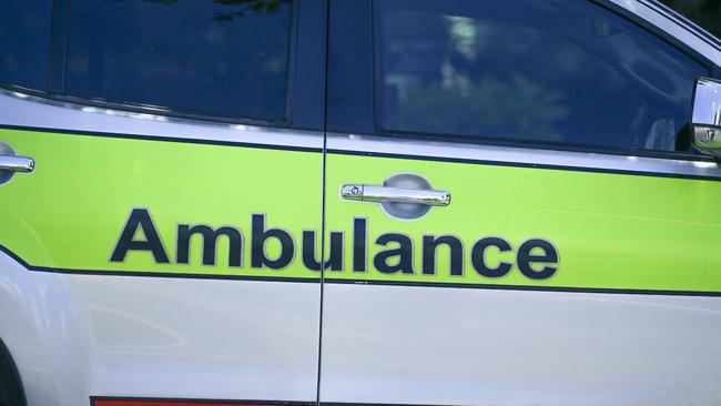 A teenage boy was taken by ambulance to hospital following a motorcycle crash. Picture: NewsWire / Glenn Campbell