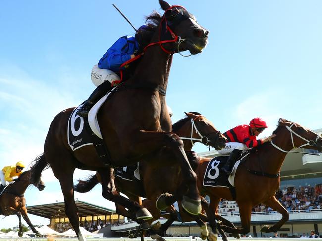 WYONG, AUSTRALIA - JANUARY 11: Alysha Collett riding Bullets High win Race 7 De Bortoli Wines during Sydney Racing: Wyong 150th Anniversary And The Lakes Race Day at Wyong Racecourse on January 11, 2025 in Wyong, Australia. (Photo by Jeremy Ng/Getty Images)