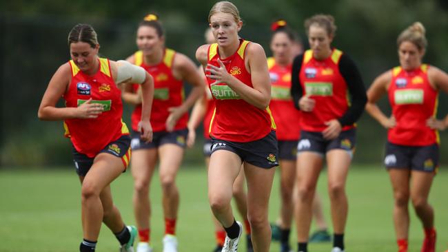 Serene Watson during a Gold Coast Suns AFLW training session on February 04, 2020 in Gold Coast, Australia. (Photo by Chris Hyde/Getty Images)