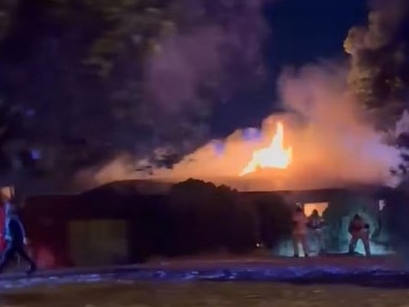 Police are investigating after a house was destroyed by fire at Valley View. Picture: 7NEWS