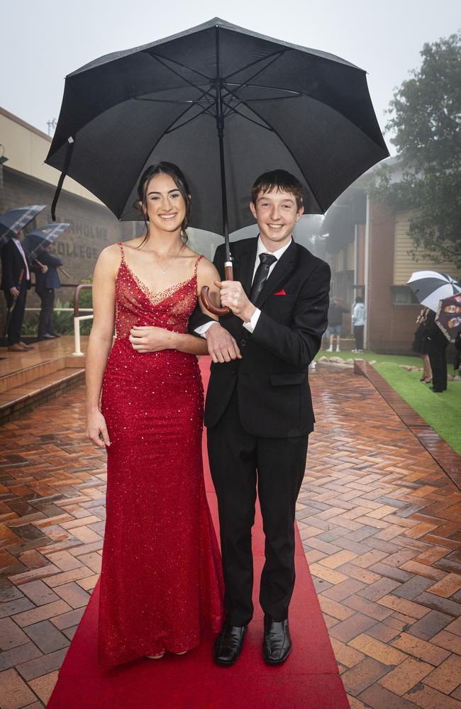 Heather McKenzie and partner Max Williamson at Fairholme College formal, Wednesday, March 27, 2024. Picture: Kevin Farmer