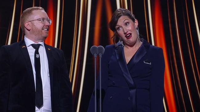 Celia Pacquola and Luke McGregor cracked up the crowd during the Logies.