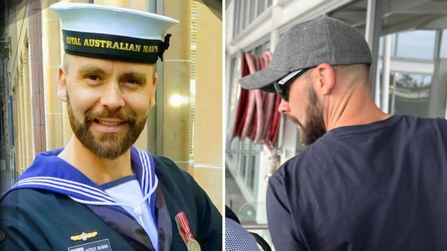 Patrick Beaman in uniform, and leaving the Defence Force Magistrates Court, Canberra on September 27, 2022. Picture: Facebook/ Julia Kanapathippillai.