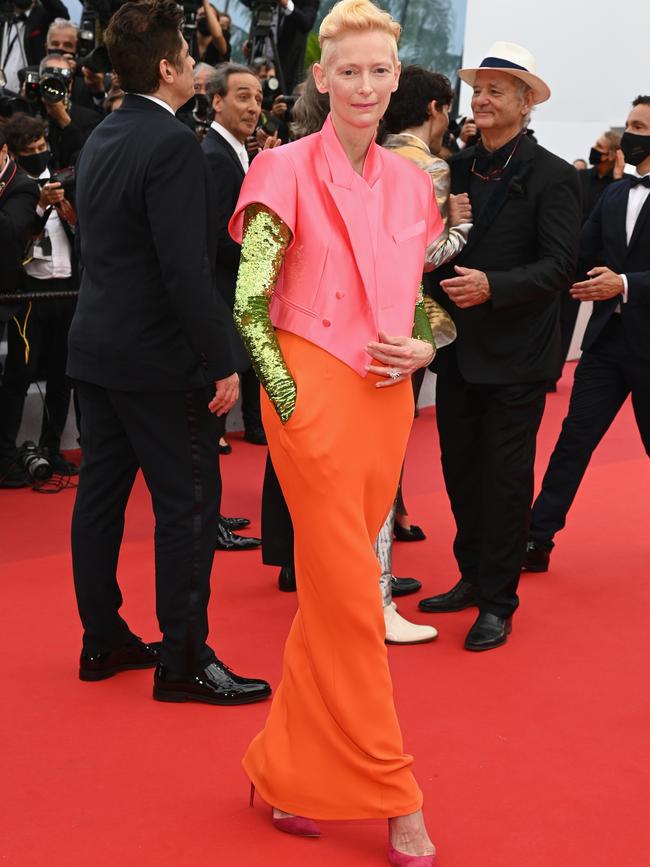Swinton at the screening of The French Dispatch in Cannes in 2021. Picture: Getty Images