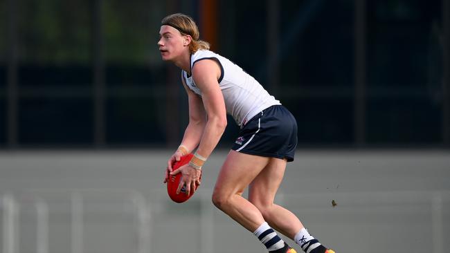 Harley Reid is expected to be drafted by West Coast. Picture: Morgan Hancock/AFL Photos via Getty Images