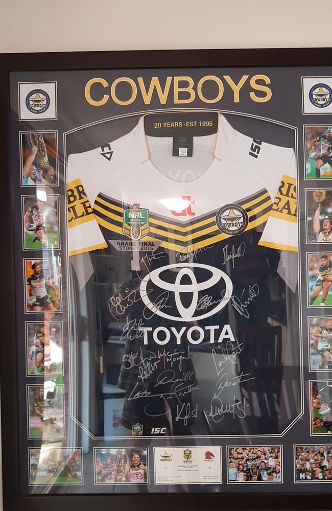 One of the signed football jerseys stolen from the property at Leslie Dam (Photo: Queensland Police Service)