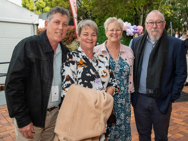 (From left) John and Debbie Jenkins with Leanne and Adam Firman. Weetwood Raceday at Toowoomba Turf Club. Saturday, September 28, 2024. Picture: Nev Madsen.