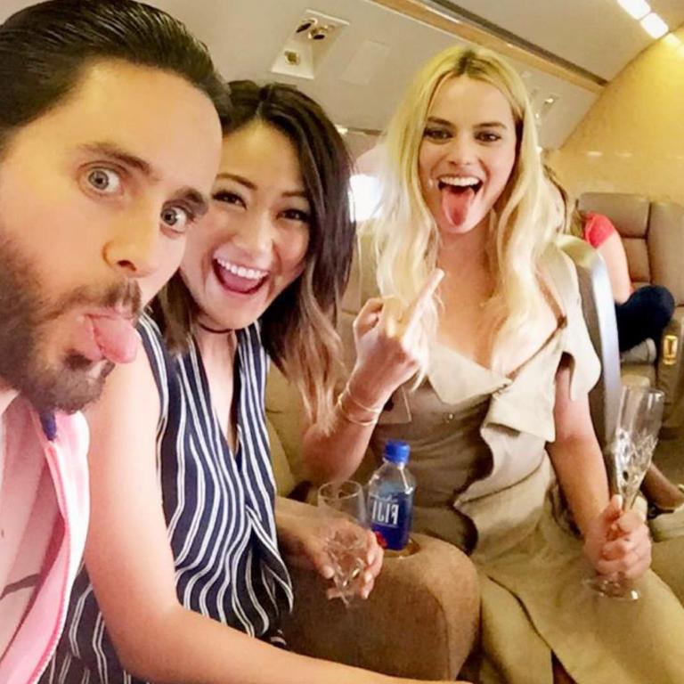 Jared Leto, Karen Fukuhara and Margot Robbie from the cast of Suicide Squad during Comic-Con International 2016 at San Diego Convention Center on July 23, 2016. Picture: Instagram