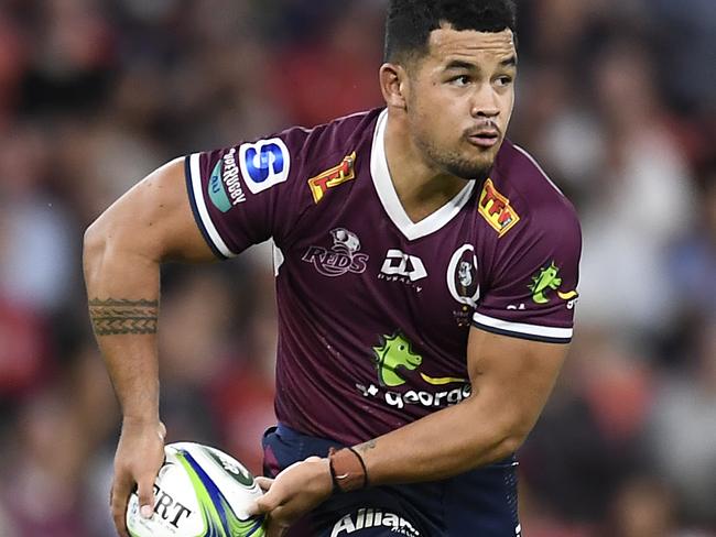 BRISBANE, AUSTRALIA - MARCH 20: Hunter Paisami of the Reds in action during the round five Super RugbyAU match between the Queensland Reds and the Western Force at Suncorp Stadium, on March 20, 2021, in Brisbane, Australia. (Photo by Albert Perez/Getty Images)