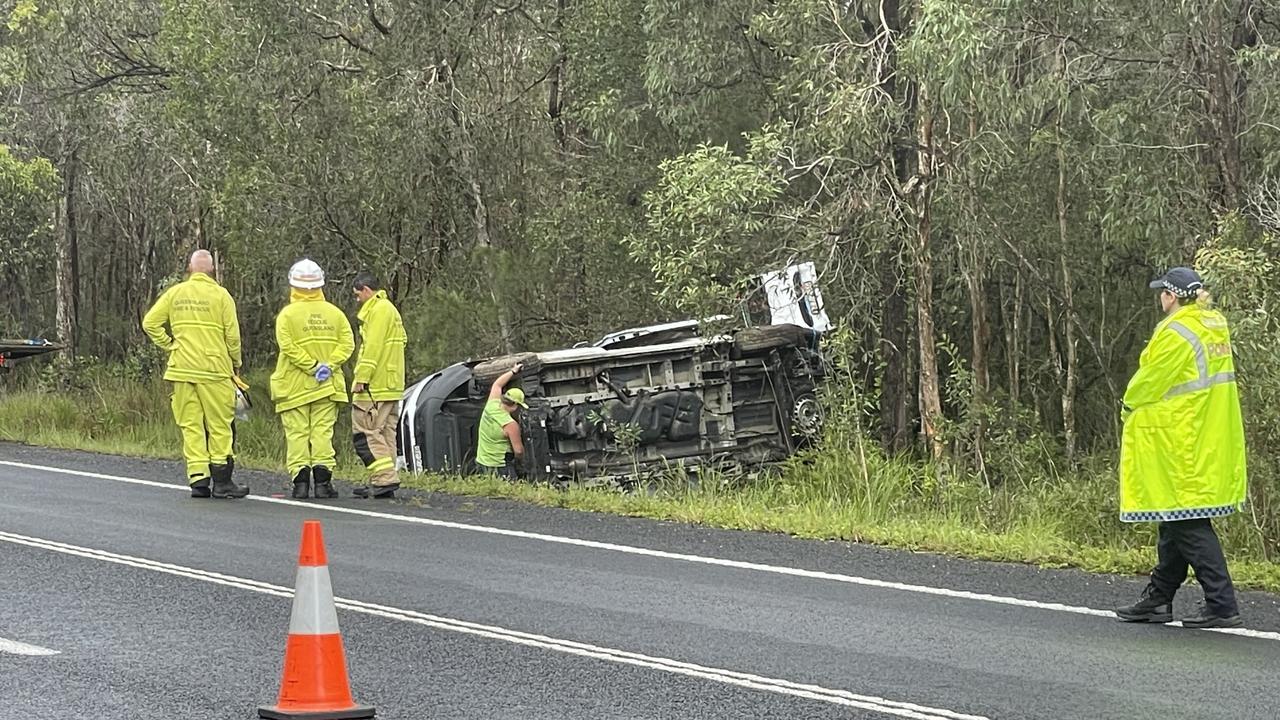 The scene of a crash at Walliebum.