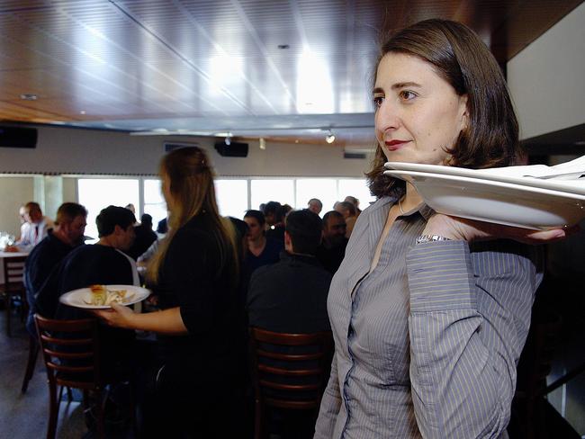 MP Gladys Berejiklian at The Monkey Bar Chatswood on Pollies for small business day. Picture: Paul Melville