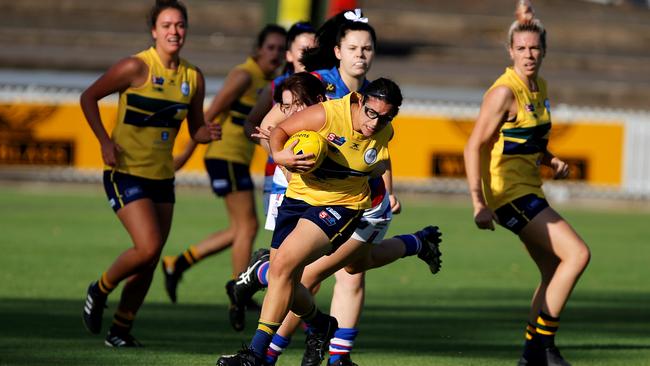 Teagan Usher in action for Woodville-West Torrens this season. Picture: Deb Curtis