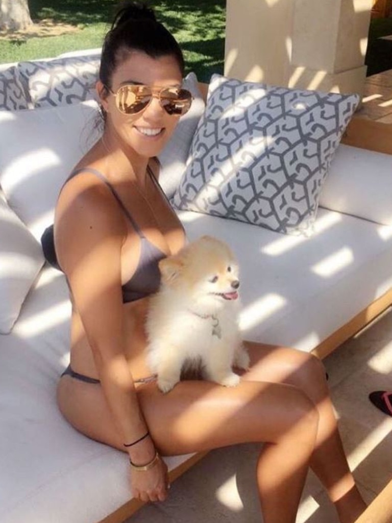 Kourtney Kardashian, "Just call me the dog whisperer." Picture: Instagram