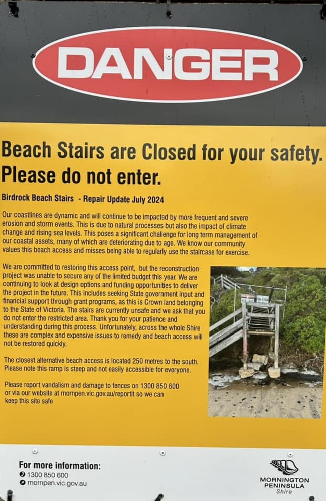 Sign at Birdrock Beach. Picture: supplied