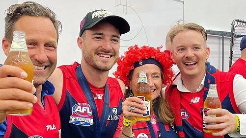 Hayden Burbank in the changing sheds after the game. Source: Instagram