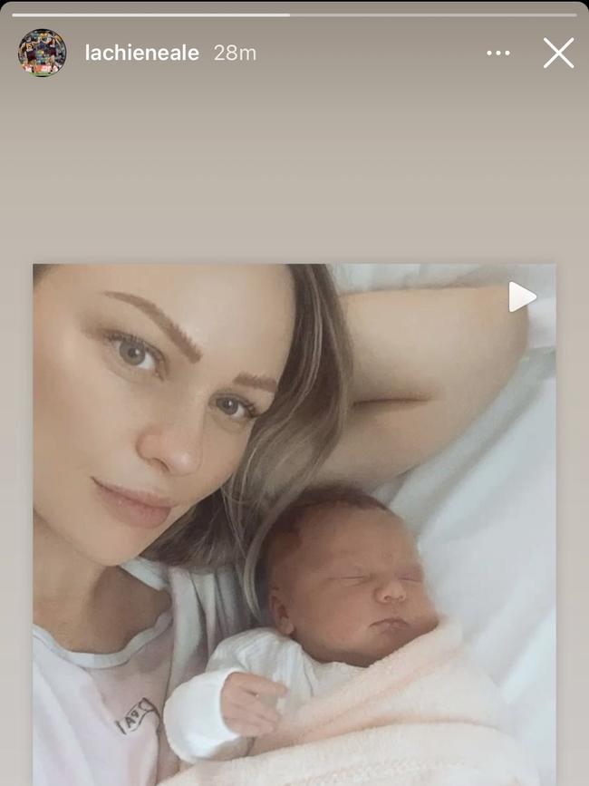 Jules Neale with baby Piper. Pic: Instagram