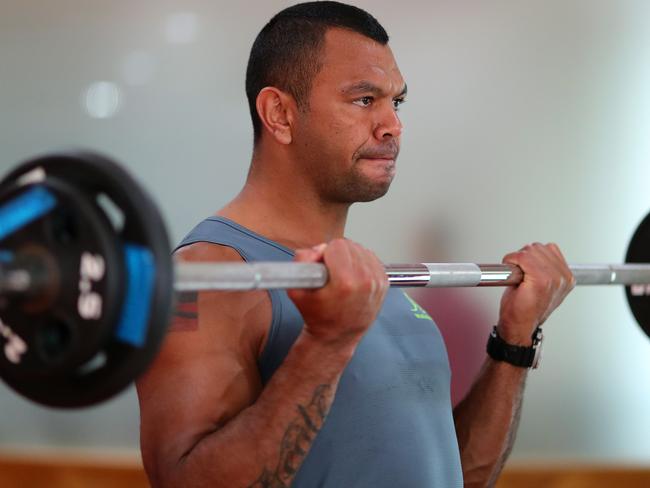 ODAWARA, JAPAN - SEPTEMBER 16:  Kurtley Beale of Australia trains during a gym session on September 16, 2019 in Odawara, Japan. (Photo by Dan Mullan/Getty Images)