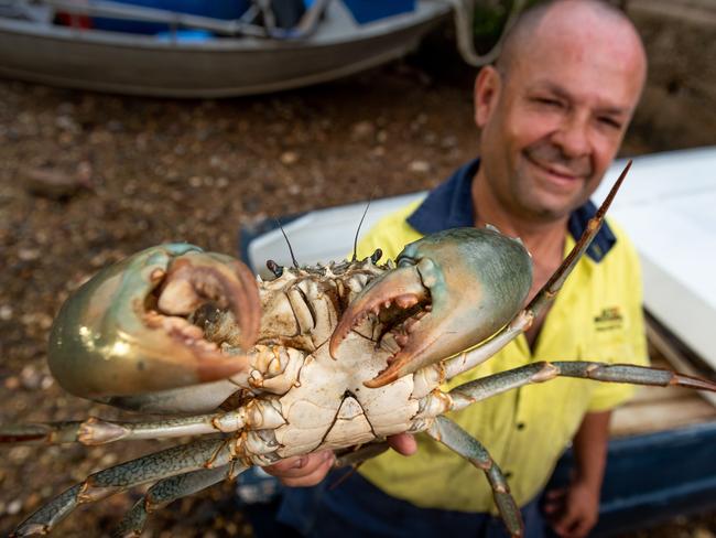 The big Wet has meant that crab fishos are excited for a bumper season of mud crab. Bradley Roe is looking forward to getting knee deep in the mud.Photograph: Che Chorley