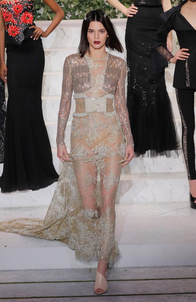 Kendall Jenner walks the runway during La Perla Fall/Winter 2017 RTW Show at SIR Stage 37 on February 9, 2017 in New York City. Picture: Getty