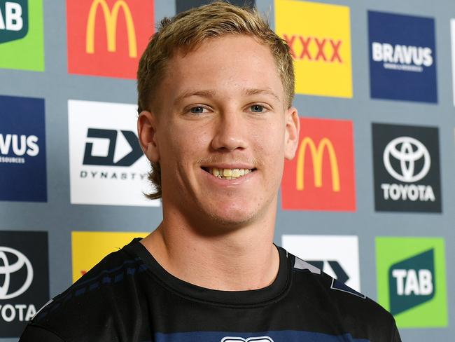 North Queensland Cowboy player Jaxon Purdue ahead of Saturday's game. Picture: Shae Beplate.