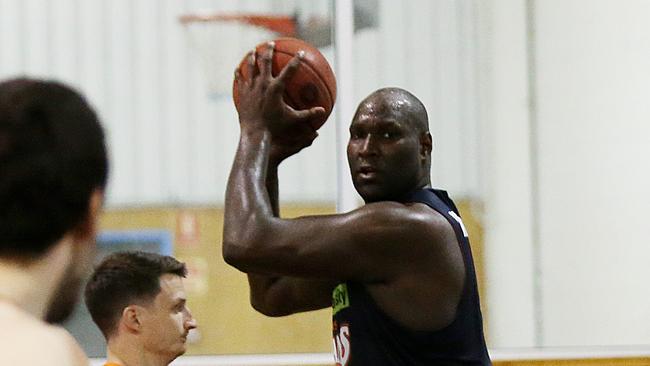 Taipans training ahead of their first NBL game of the season. Nate Jawai. PICTURE: STEWART MCLEAN