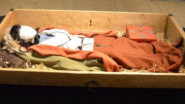 A reconstruction of the section of the tomb containing what is thought to be a Viking noble woman. Picture: Museum Silkeborg