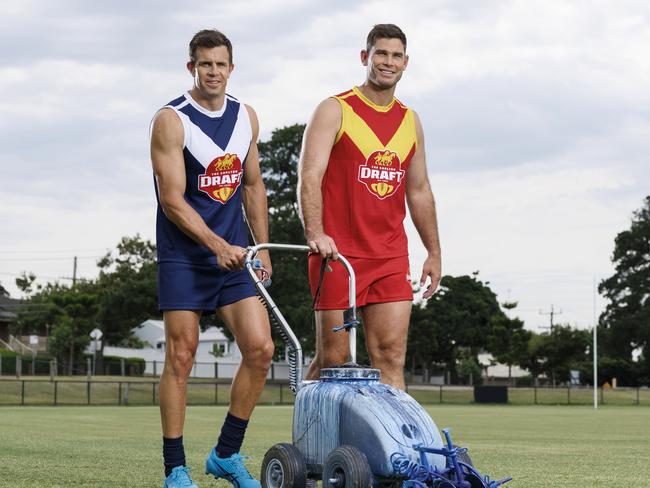 Brett Deledio and Tom Hawkins are among the first recruits of this year's Carlton Draft campaign.