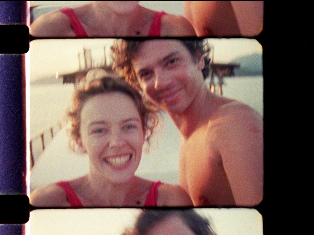 Michael Hutchence and Kylie Minogue in a scene from the documentary Mystify.