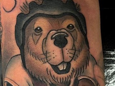 Aj Redman's tattoo tribute to the great Steve 'Beaver' Menzies