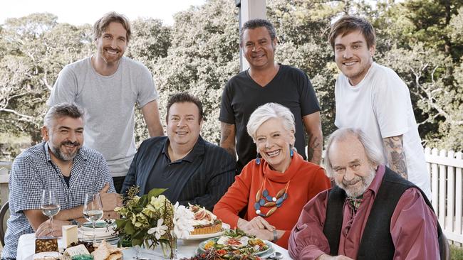 Some of the chefs from The Great Australian Cook Book, from left: Frank Camorra, Darren Tbertson, Peter Gilmore, Clayton Donovan, Maggie Beer, Matt Stone, Peter Russell Clarke, Matt Stone.