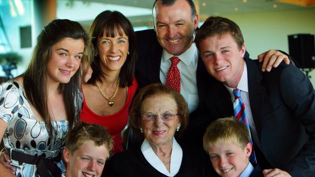 Ben (back right) and JD (front right) Hayes are looking to win the Magic Millions in honour of their granmother Betty Hayes. Picture: News Corp Australia.