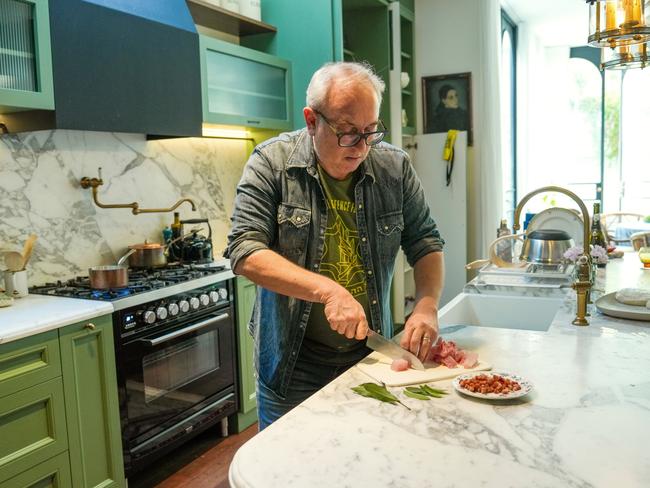 Cooking the chowder made famous by a letter sent from Kennedy to a young letter writer. Picture: Neil Bennett