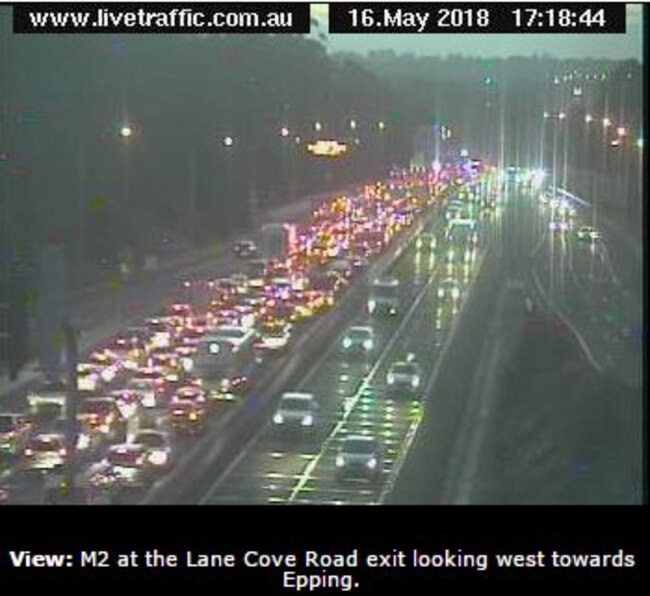 Sydney M2 crash Motorway reopens traffic banked back Daily