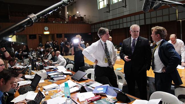 Inside the budget lockup. Pic: Getty Images