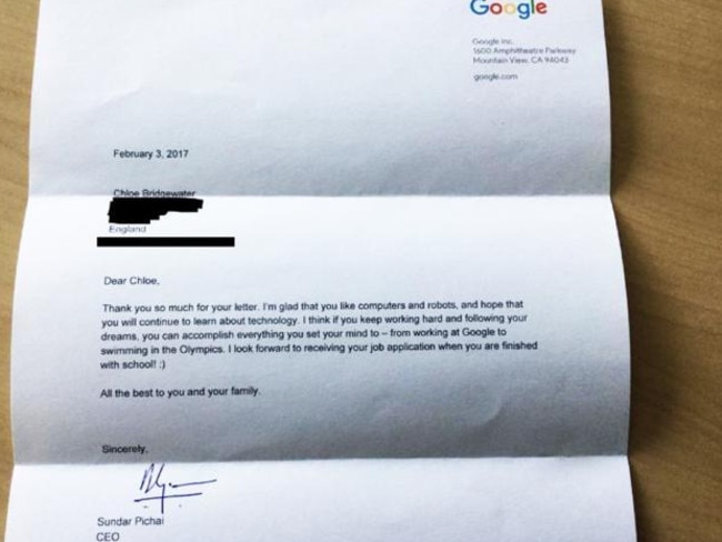 The response from the Google CEO.