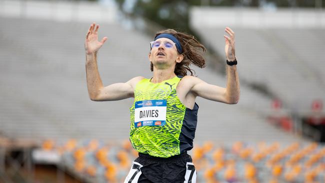 Queensland's Callum Davies stunned the crowd and the nation as he took home both the 1500m and 5000m championship of Australia this weekend. Picture: CASEY SIMS