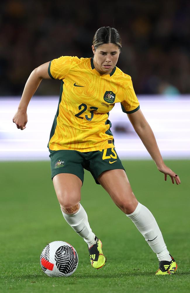 Kyra Cooney-Cross of Australia controls the ball during the international friendly match between Australia Matildas and China PR at Accor Stadium in June. Picture: Mark Metcalfe/Getty Images