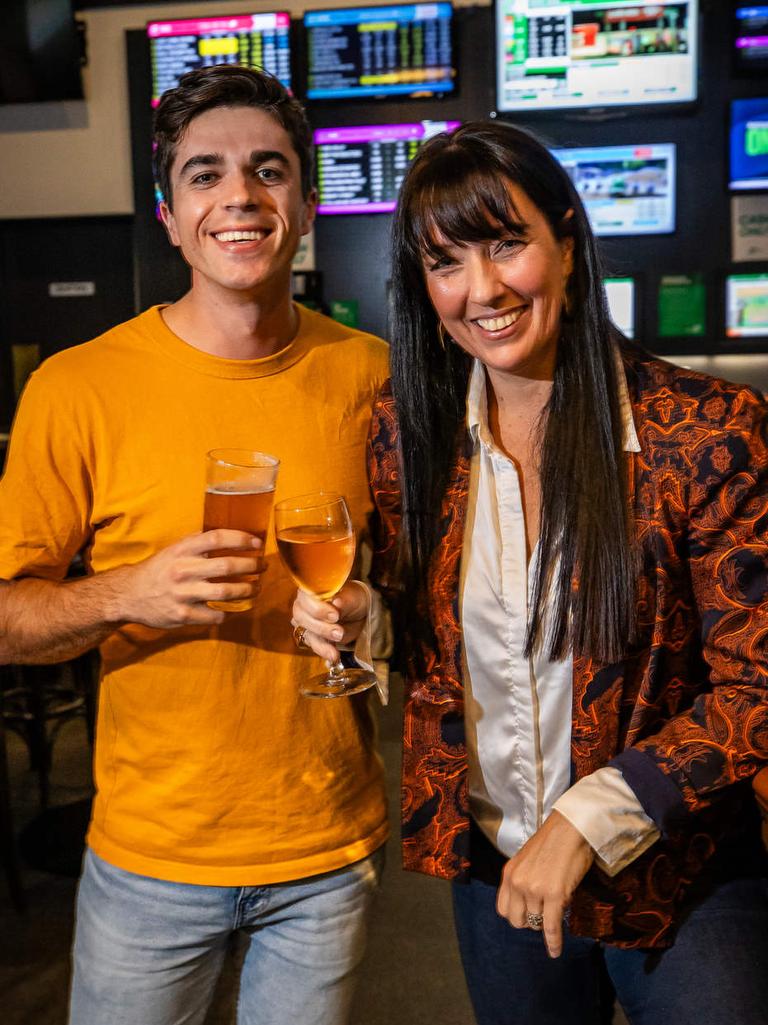 Ali Clarke and her Mix co-host Max Burford. Picture: Tom Huntley.