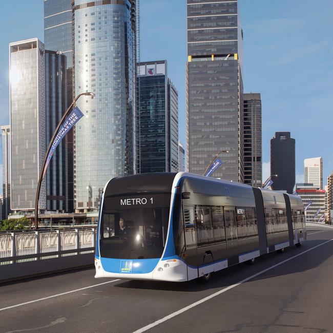 The state-of-the-art vehicles that will service the $944 million Brisbane Metro