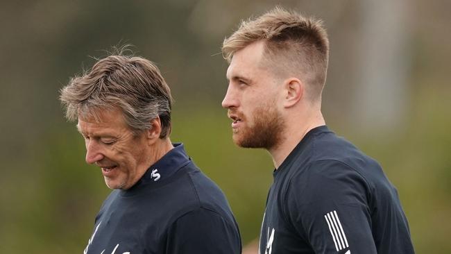 Melbourne Storm coach Craig Bellamy and Cameron Munster. Picture: AAP